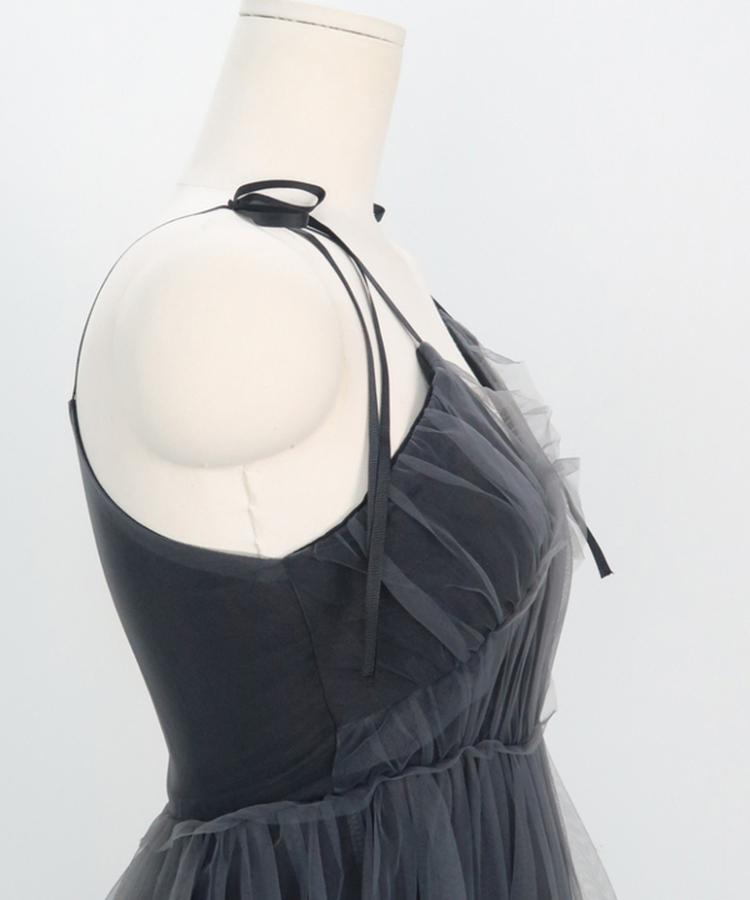 shushutong ブラックフリルノースリーブミニワンピース shushutong ブラックフリルノースリーブミニワンピース 楽天市場