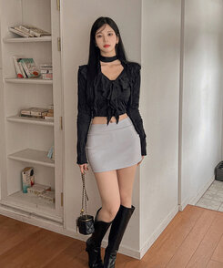 ミニスカート ローライズパンツミニスカートパンツ GRAY