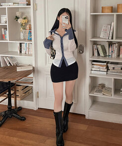 ミニスカート ローライズパンツミニスカートパンツ BLACK