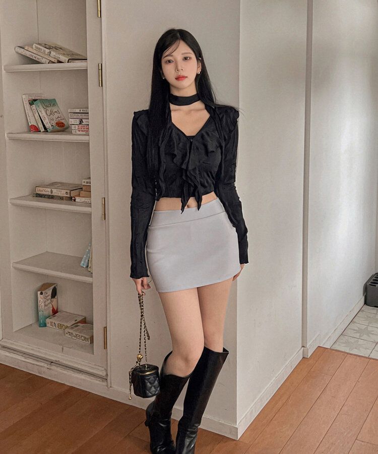 ローライズパンツミニスカートパンツ GRAY
