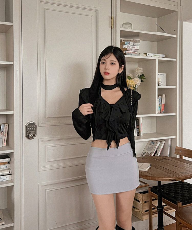ローライズパンツミニスカートパンツ GRAY