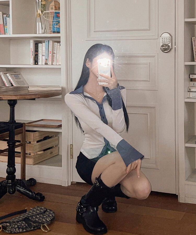 ローライズパンツミニスカートパンツ BLACK