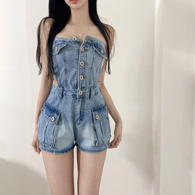 See by Chloe ☆デニムジャンプスーツ☆NYで購入 デニムチューブトップジャンプスーツ｜ジャンプスーツ｜韓国