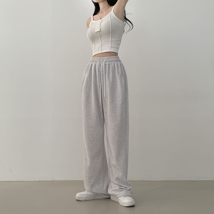 투웨이 워터밤 밑단스트링 트레이닝 와이드 롱팬츠