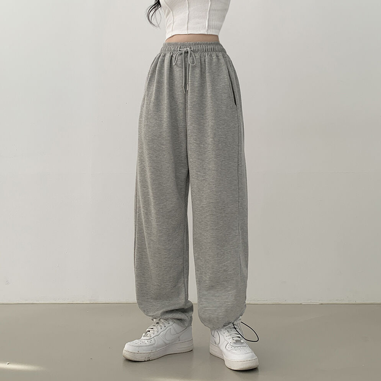 투웨이 워터밤 밑단스트링 트레이닝 와이드 롱팬츠