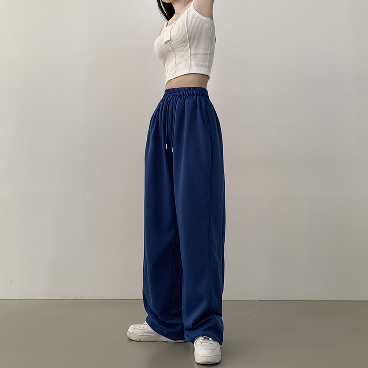 투웨이 워터밤 밑단스트링 트레이닝 와이드 롱팬츠