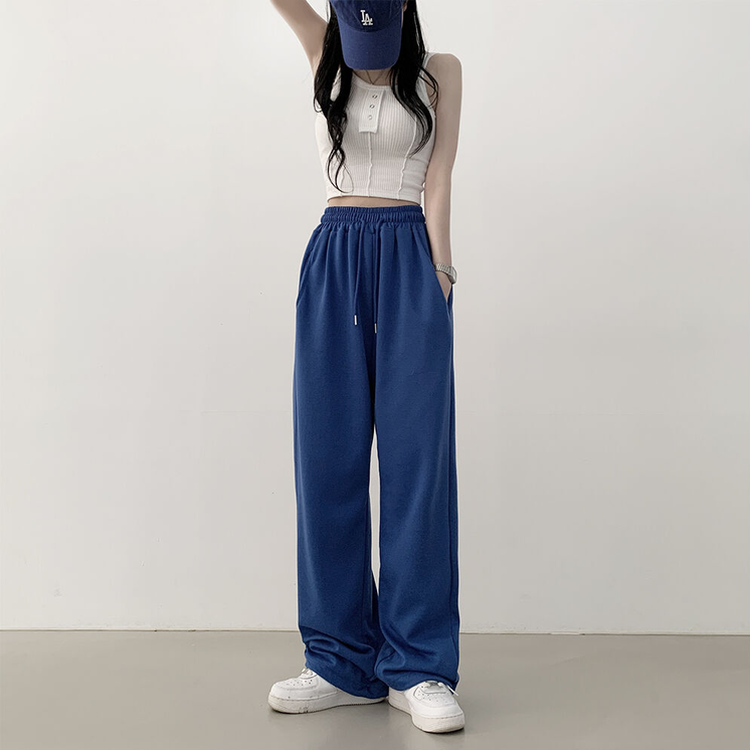 투웨이 워터밤 밑단스트링 트레이닝 와이드 롱팬츠