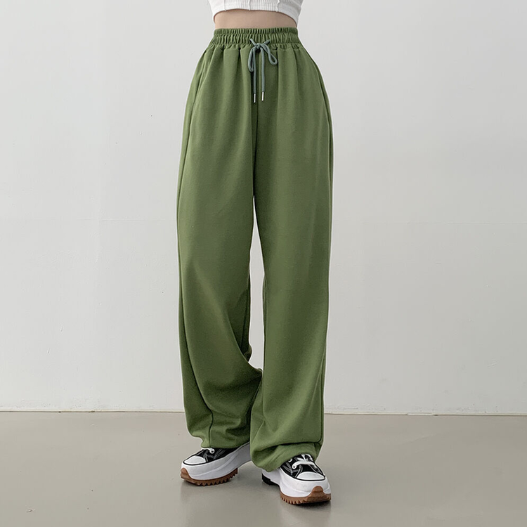 투웨이 워터밤 밑단스트링 트레이닝 와이드 롱팬츠