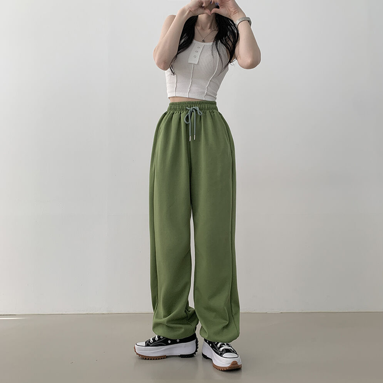 투웨이 워터밤 밑단스트링 트레이닝 와이드 롱팬츠