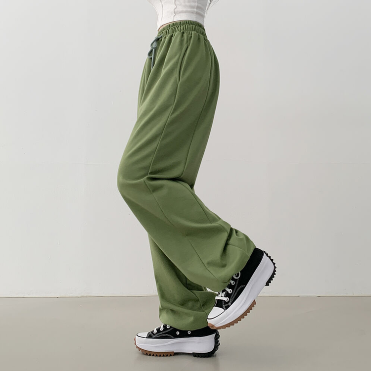 투웨이 워터밤 밑단스트링 트레이닝 와이드 롱팬츠