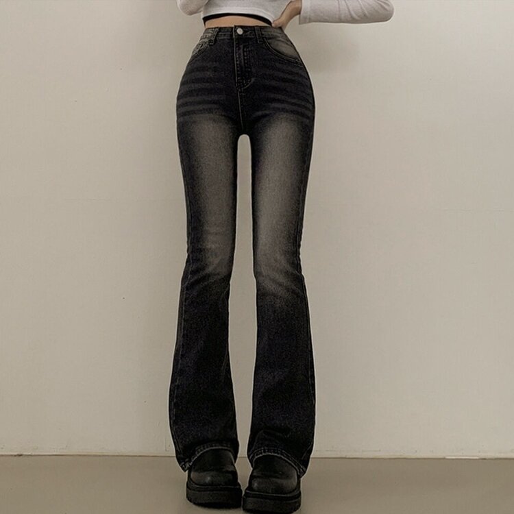 체형커버 인생핏 워싱 부츠컷 하이웨스트 청바지 키작녀 키큰녀 빅사이즈 블랙