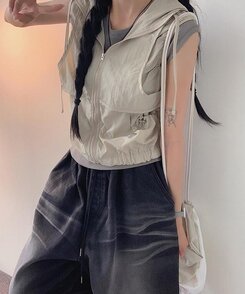 ショートパンツ ウォッシングデニムワイドバミューダパンツ BLACK