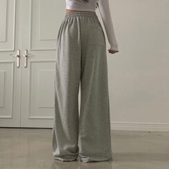 비어 사이드스냅 비죠 버튼 롱와이드 트레이닝 추리닝 밴딩팬츠 9color 멜란지그레이