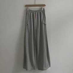 비어 사이드스냅 비죠 버튼 롱와이드 트레이닝 추리닝 밴딩팬츠 9color