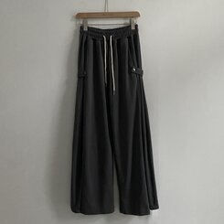 비어 사이드스냅 비죠 버튼 롱와이드 트레이닝 추리닝 밴딩팬츠 9color