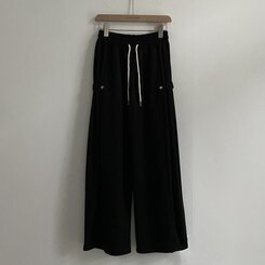 비어 사이드스냅 비죠 버튼 롱와이드 트레이닝 추리닝 밴딩팬츠 9color