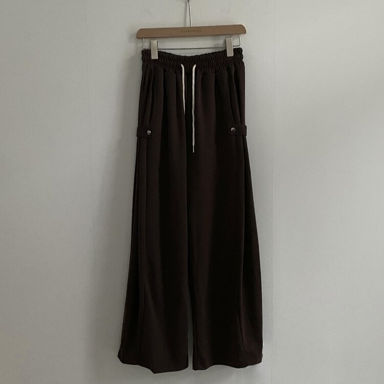 비어 사이드스냅 비죠 버튼 롱와이드 트레이닝 추리닝 밴딩팬츠 9color