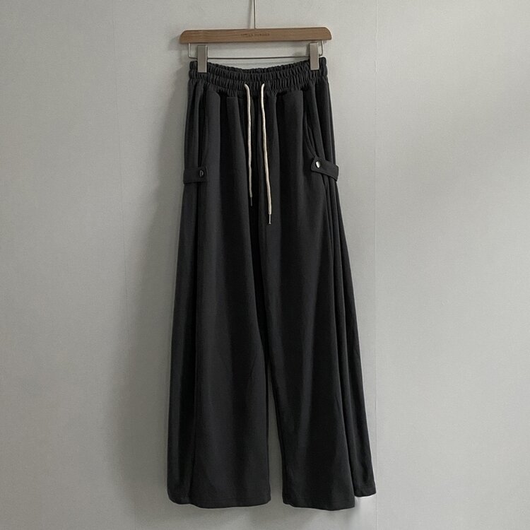 비어 사이드스냅 비죠 버튼 롱와이드 트레이닝 추리닝 밴딩팬츠 9color
