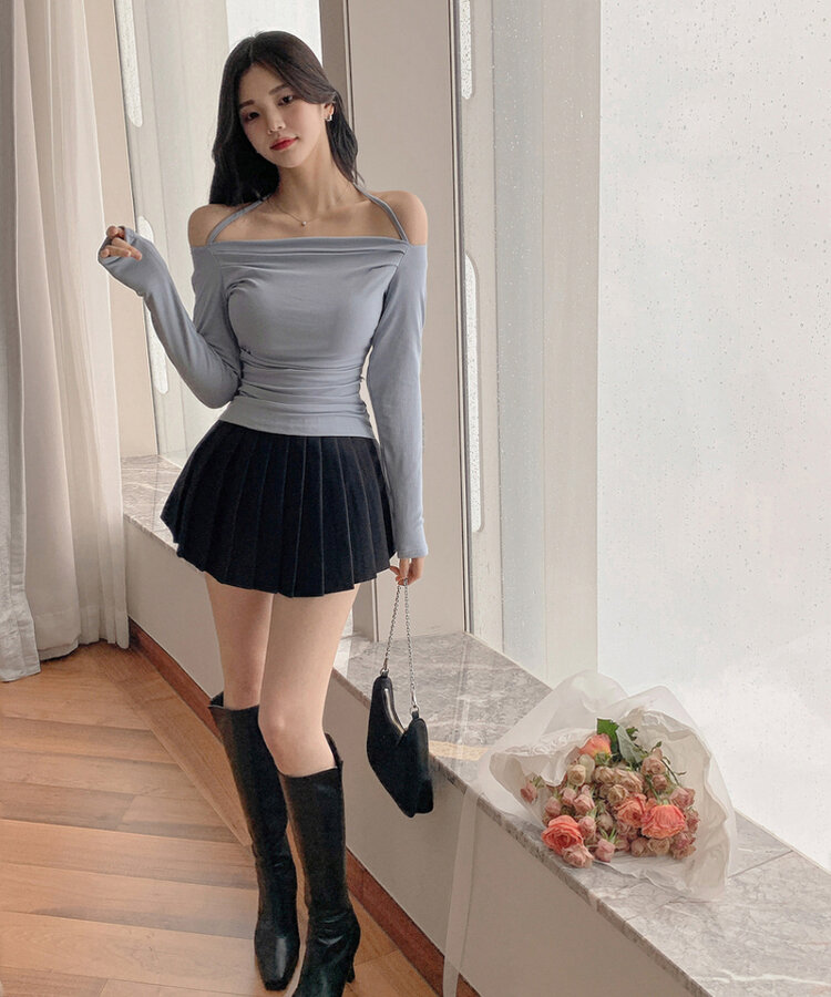 ハイウエストプリーツミニスカートパンツ｜ミニスカート｜韓国