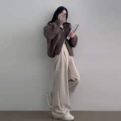 【SHORT/BASIC/LONG 丈別】バンディングツーピンタックワイドスラックス BEIGE