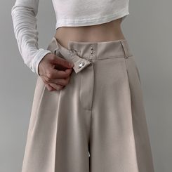 【SHORT/BASIC/LONG 丈別】バンディングツーピンタックワイドスラックス BEIGE