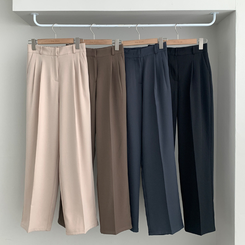 【SHORT/BASIC/LONG 丈別】バンディングツーピンタックワイドスラックス