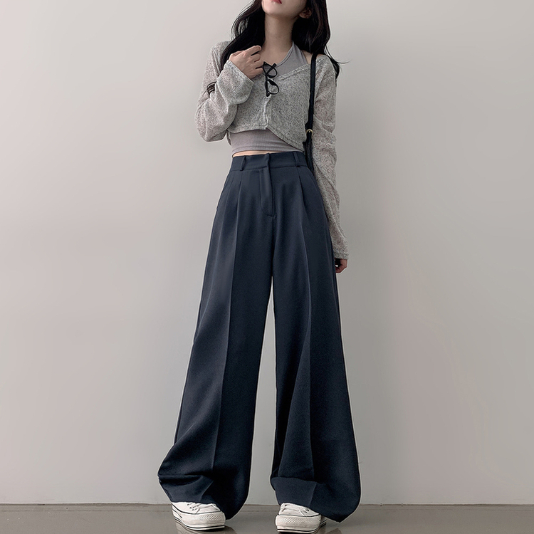 【SHORT/BASIC/LONG 丈別】バンディングツーピンタックワイドスラックス CHARCOAL