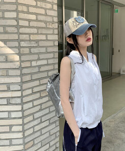 ファッション雑貨 ウォッシング刺繍パッチバイカラーボールキャップ帽子 BLUE DENIM