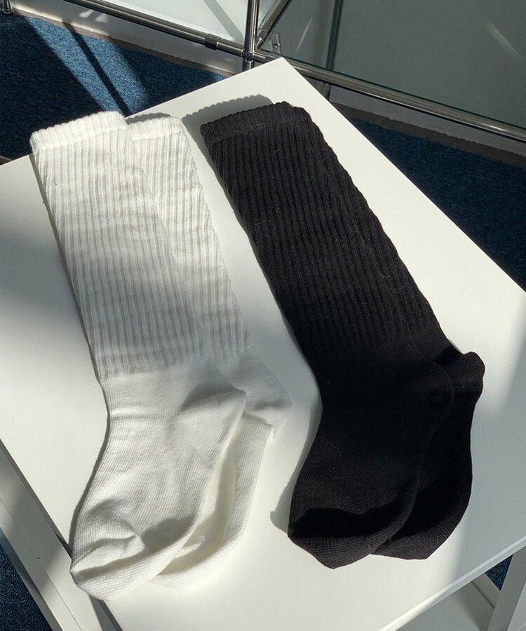 크리미 니트 주름 워머 삭스 양말