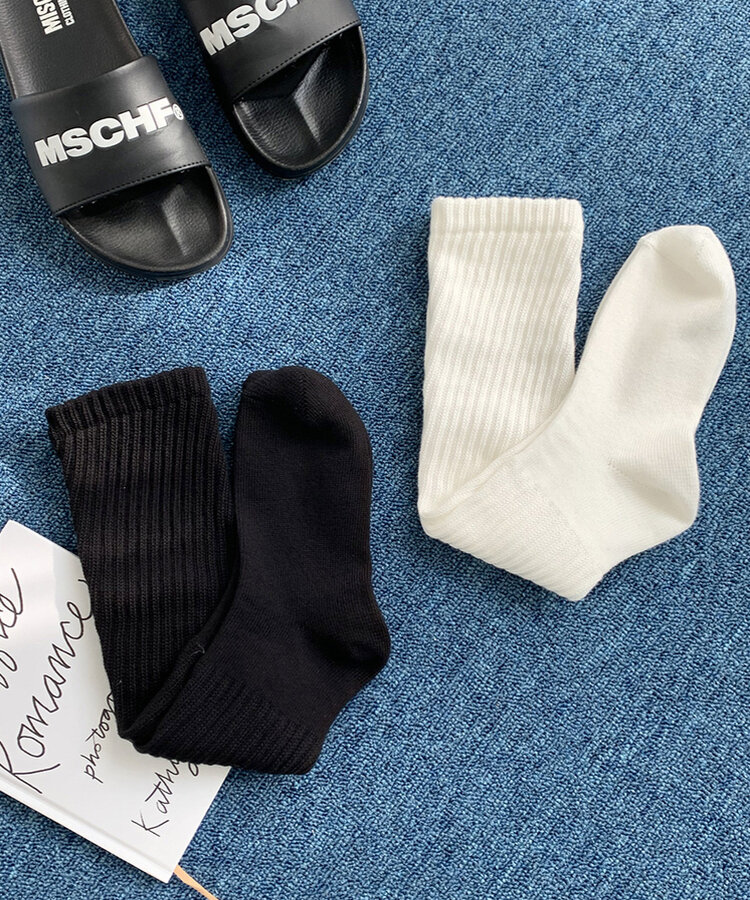 크리미 니트 주름 워머 삭스 양말