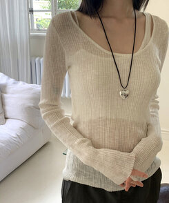 ジュエリー シルバーボールドハートストラップネックレス SILVER