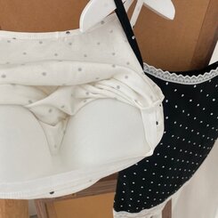 【カップ付き】ドットレーススリップキャミソール