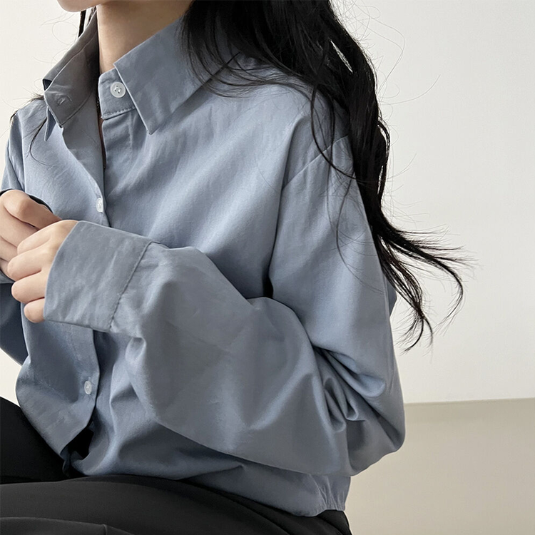 루즈 코튼 크롭셔츠 소라