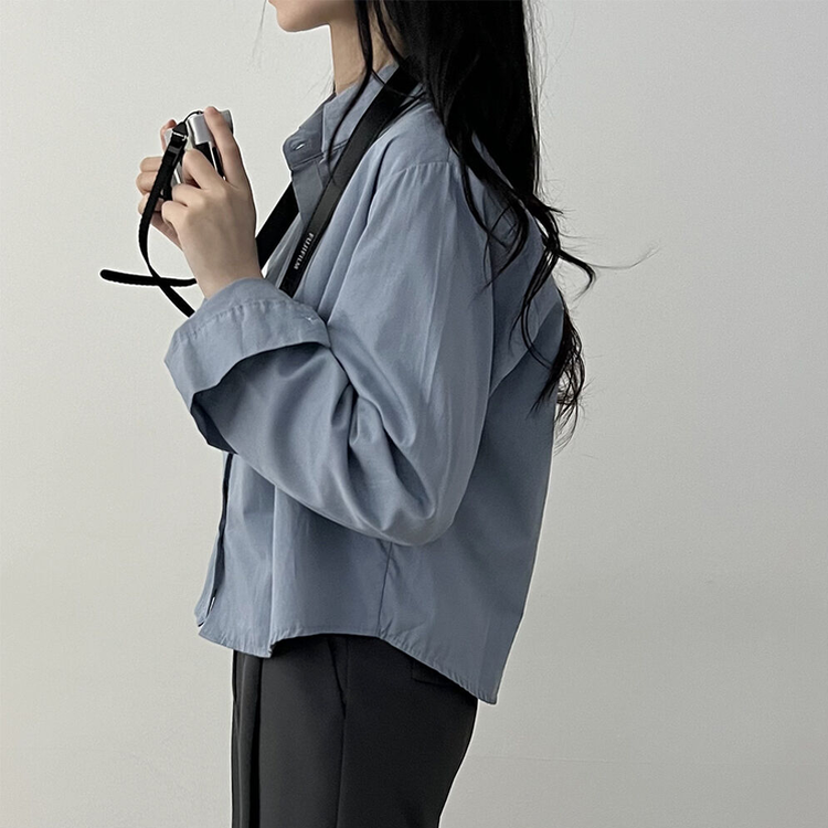 루즈 코튼 크롭셔츠 소라