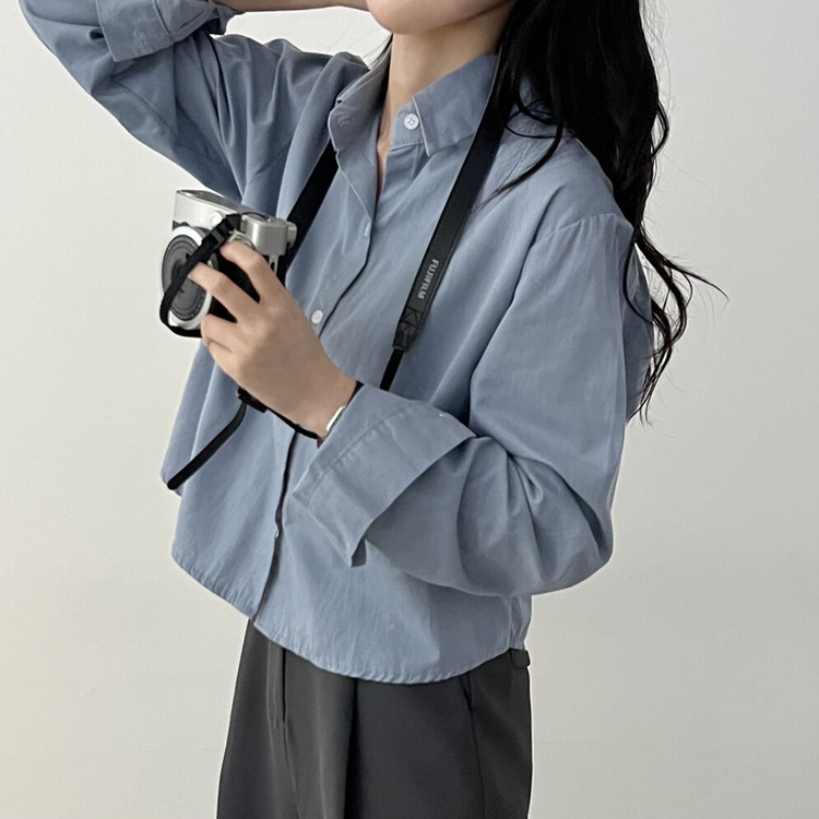 루즈 코튼 크롭셔츠 소라