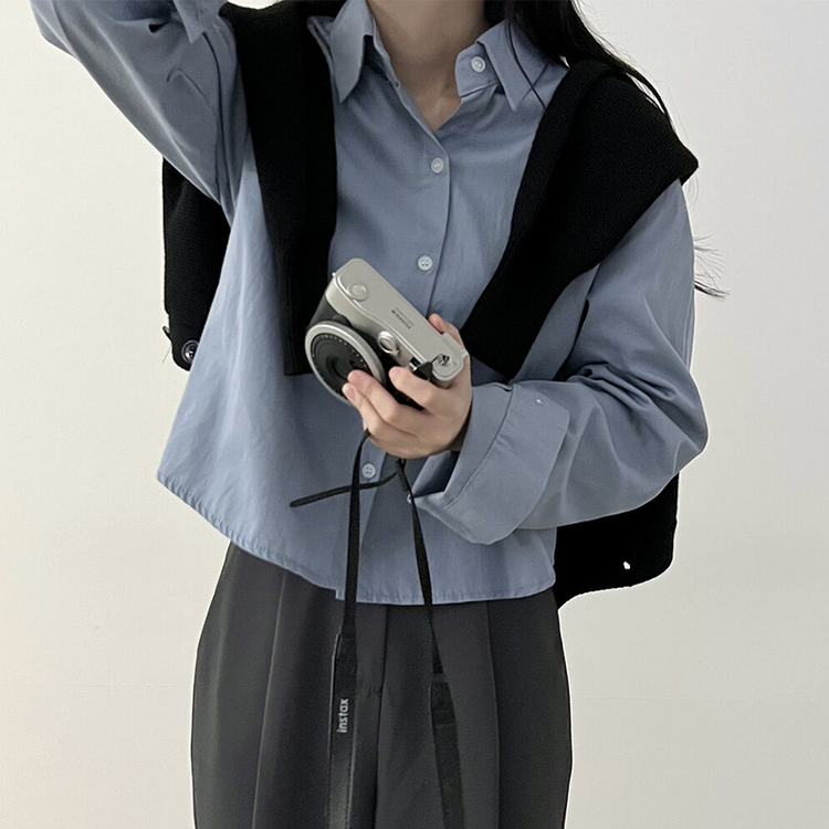 루즈 코튼 크롭셔츠 소라