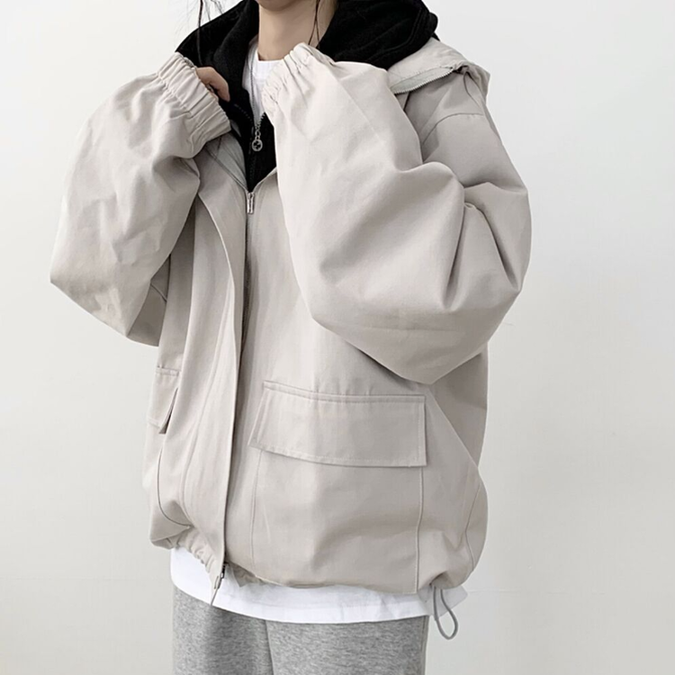 왕박시 오버핏 후드점퍼 바람막이 숏야상