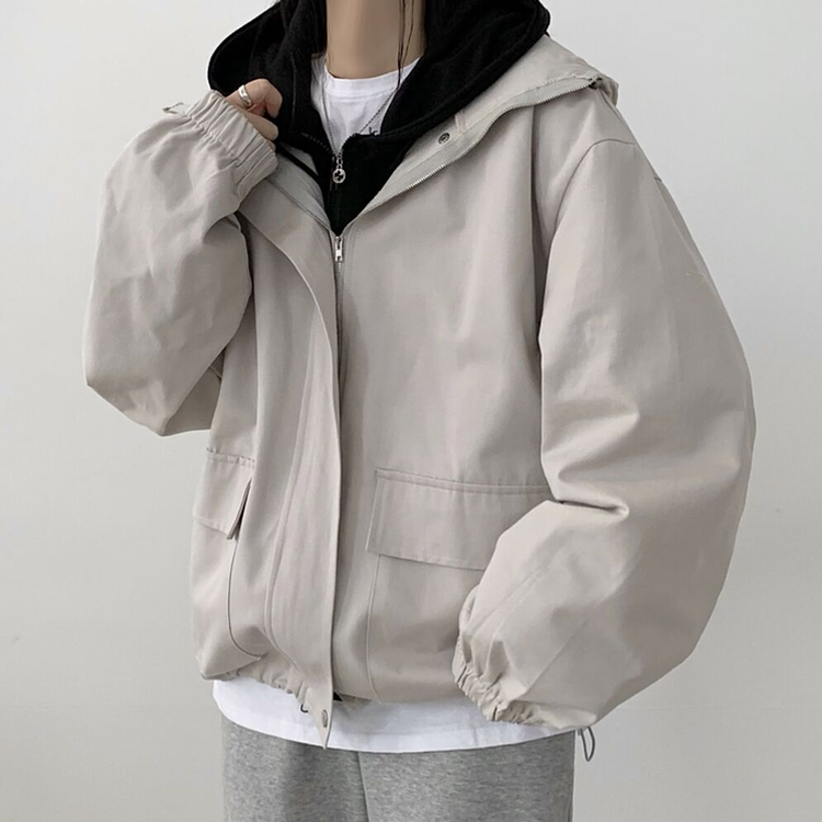 왕박시 오버핏 후드점퍼 바람막이 숏야상