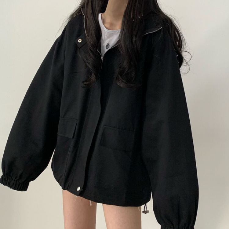 왕박시 오버핏 후드점퍼 바람막이 숏야상