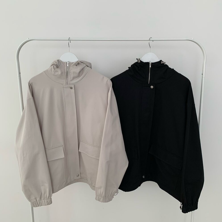 왕박시 오버핏 후드점퍼 바람막이 숏야상