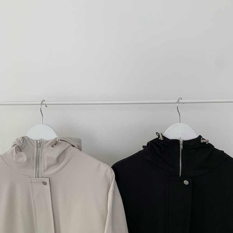 왕박시 오버핏 후드점퍼 바람막이 숏야상