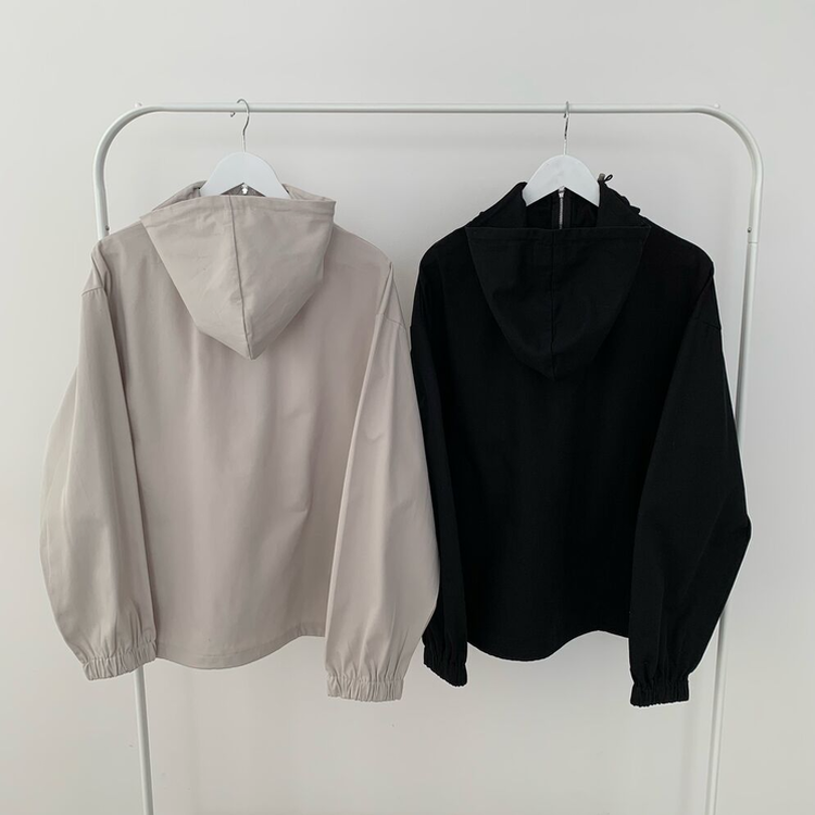 왕박시 오버핏 후드점퍼 바람막이 숏야상