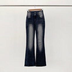 【SHORT/BASIC/LONG 丈別】ボリュームウォッシングツーボタンスパンジーンズ5色