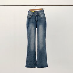 【SHORT/BASIC/LONG 丈別】ボリュームウォッシングツーボタンスパンジーンズ5色