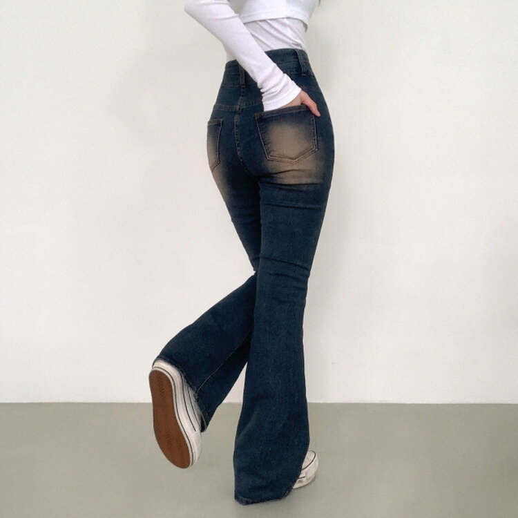 【SHORT/BASIC/LONG 丈別】ボリュームウォッシングツーボタンスパンジーンズ5色 VINTAGE