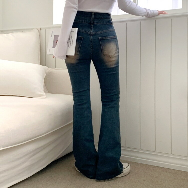 【SHORT/BASIC/LONG 丈別】ボリュームウォッシングツーボタンスパンジーンズ5色 VINTAGE