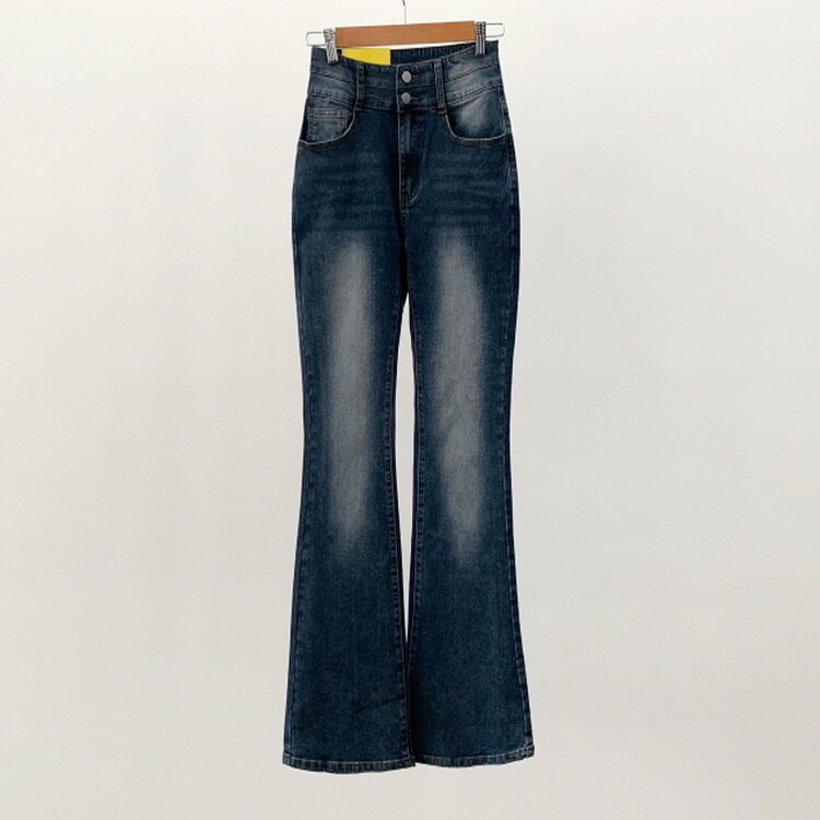 【SHORT/BASIC/LONG 丈別】ボリュームウォッシングツーボタンスパンジーンズ5色