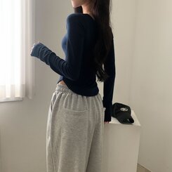 내가 찾던 여리핏 부드러운 무지 굴림 긴팔티셔츠 5color 네이비