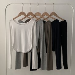 내가 찾던 여리핏 부드러운 무지 굴림 긴팔티셔츠 5color