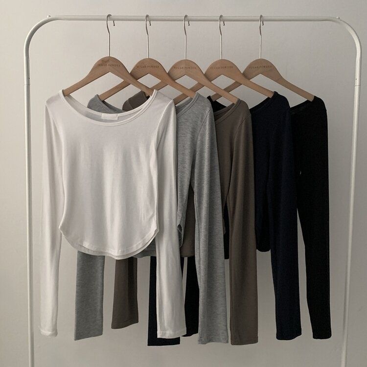 내가 찾던 여리핏 부드러운 무지 굴림 긴팔티셔츠 5color